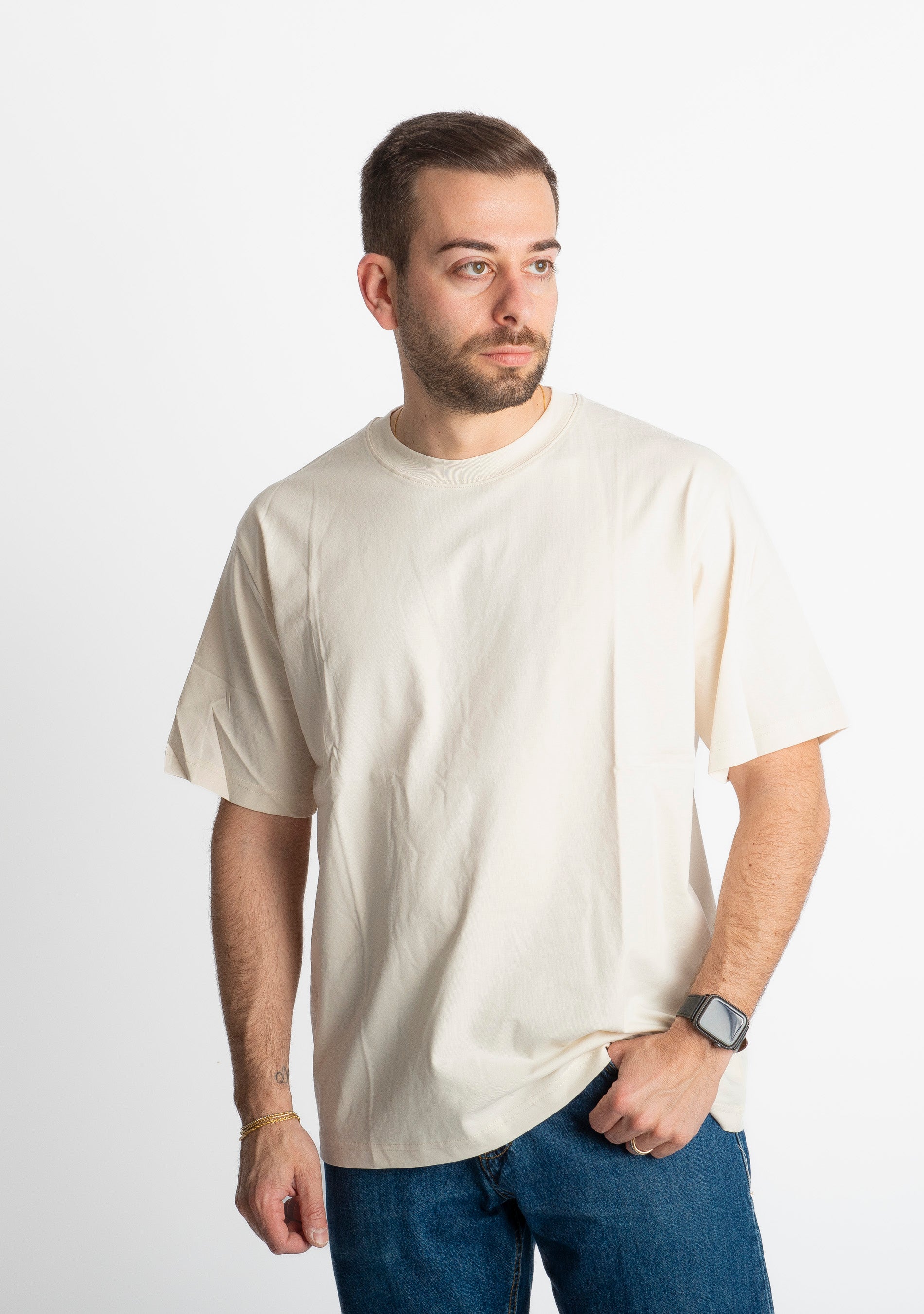 T-shirt Regular in Cotone Beige