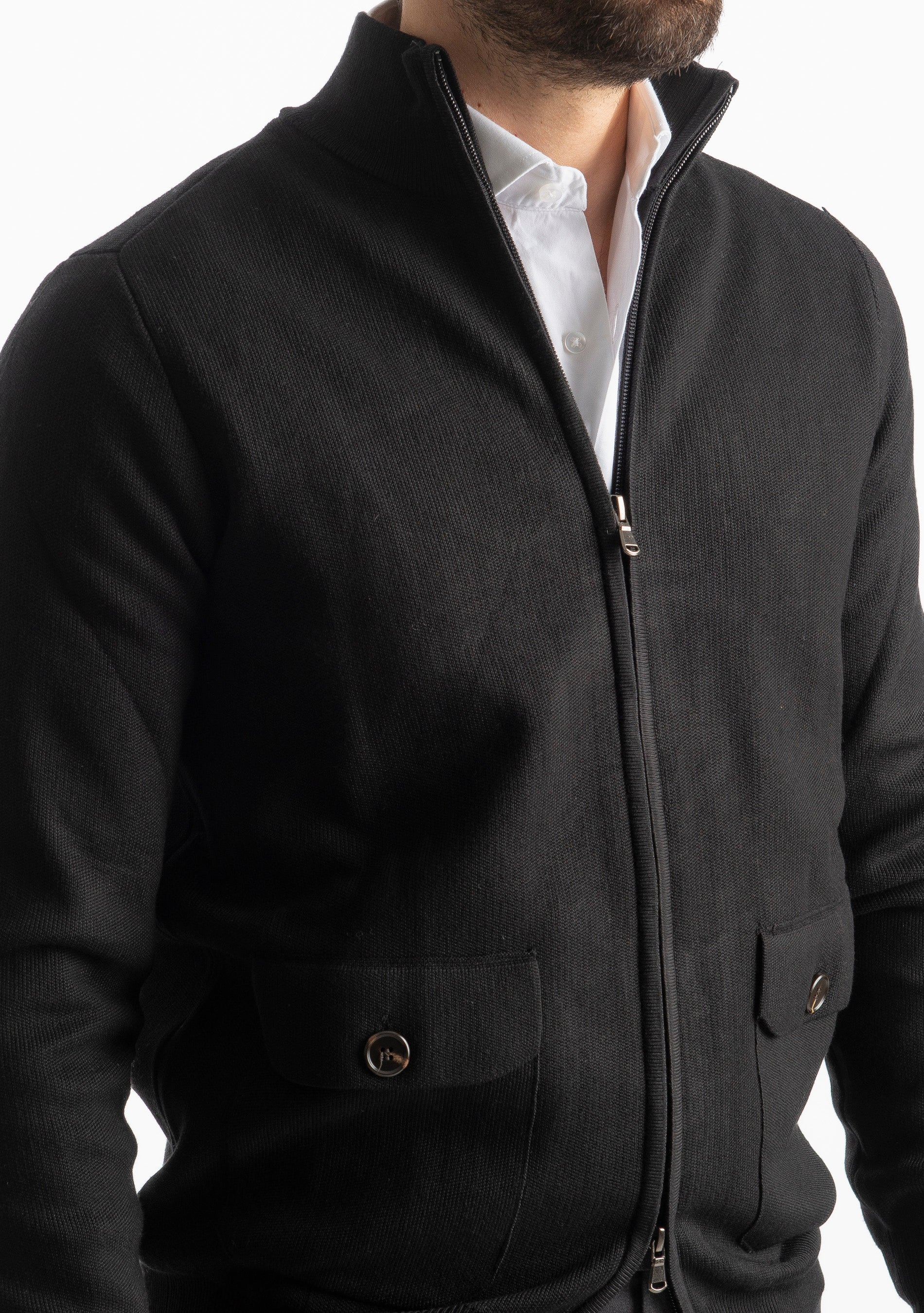 Cardigan Con Zip 251167 Nero