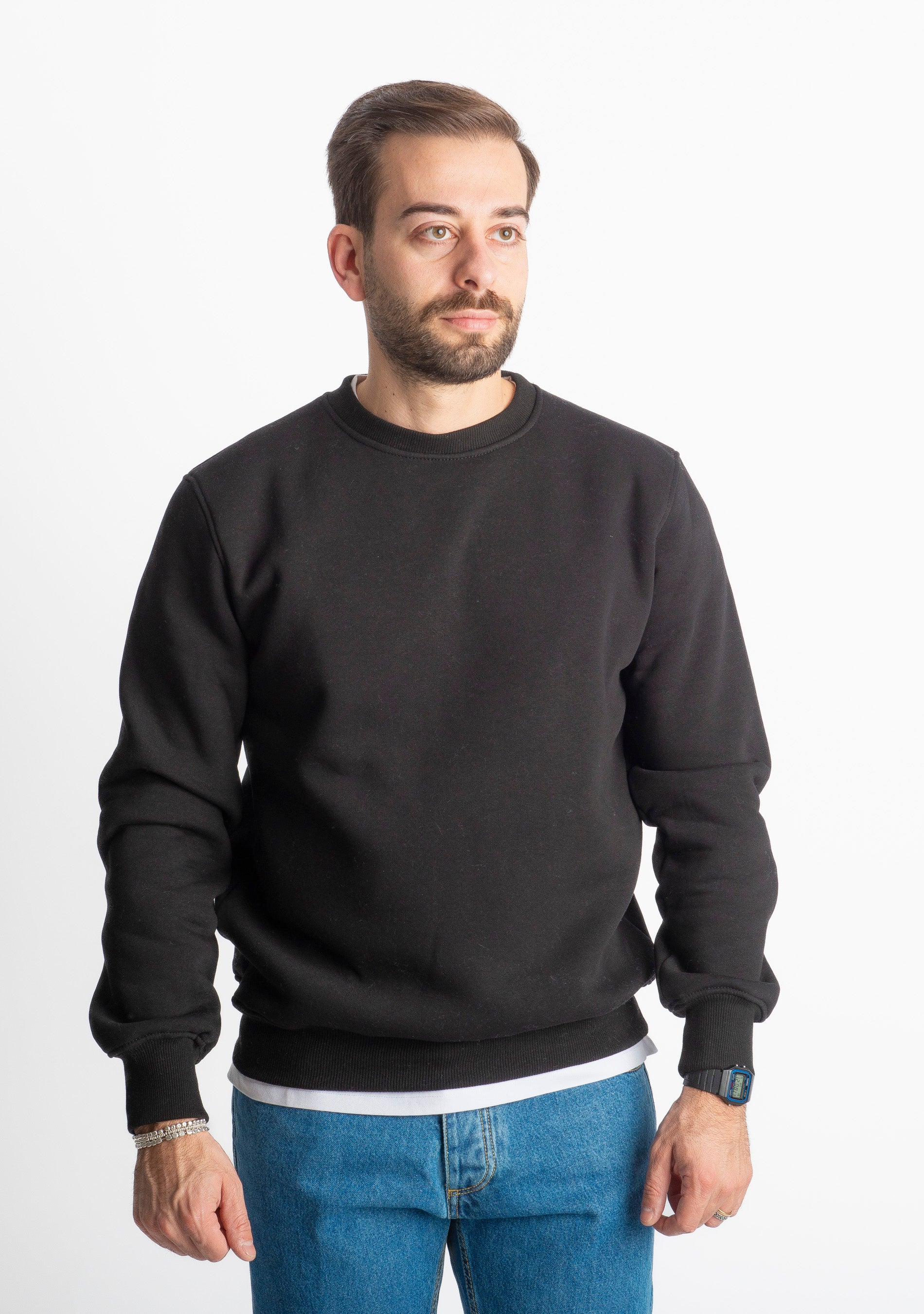 Felpa Uomo Girocollo 0310 Nera