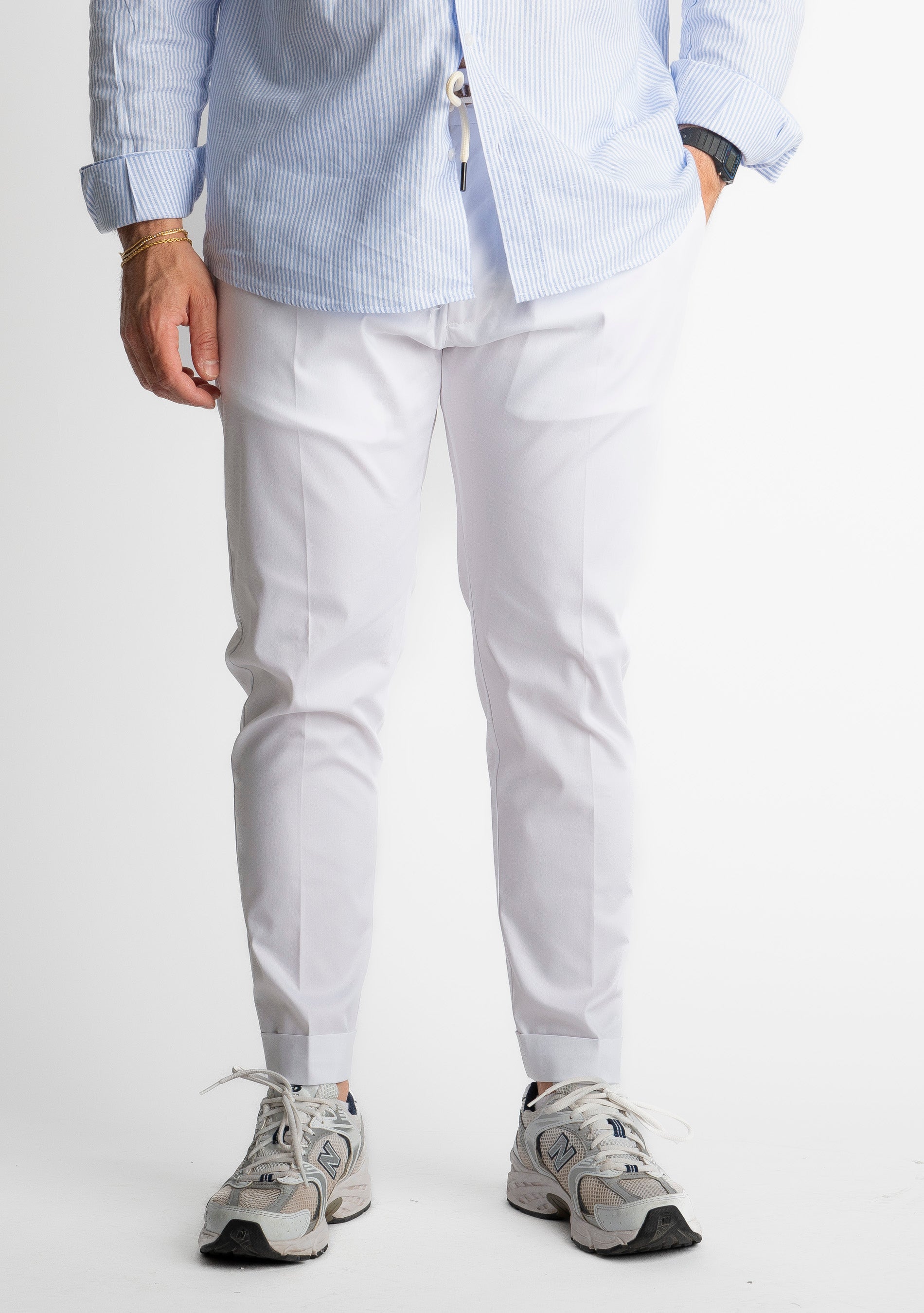 Pantalone Ischia Tessuto no Stiro Bianco