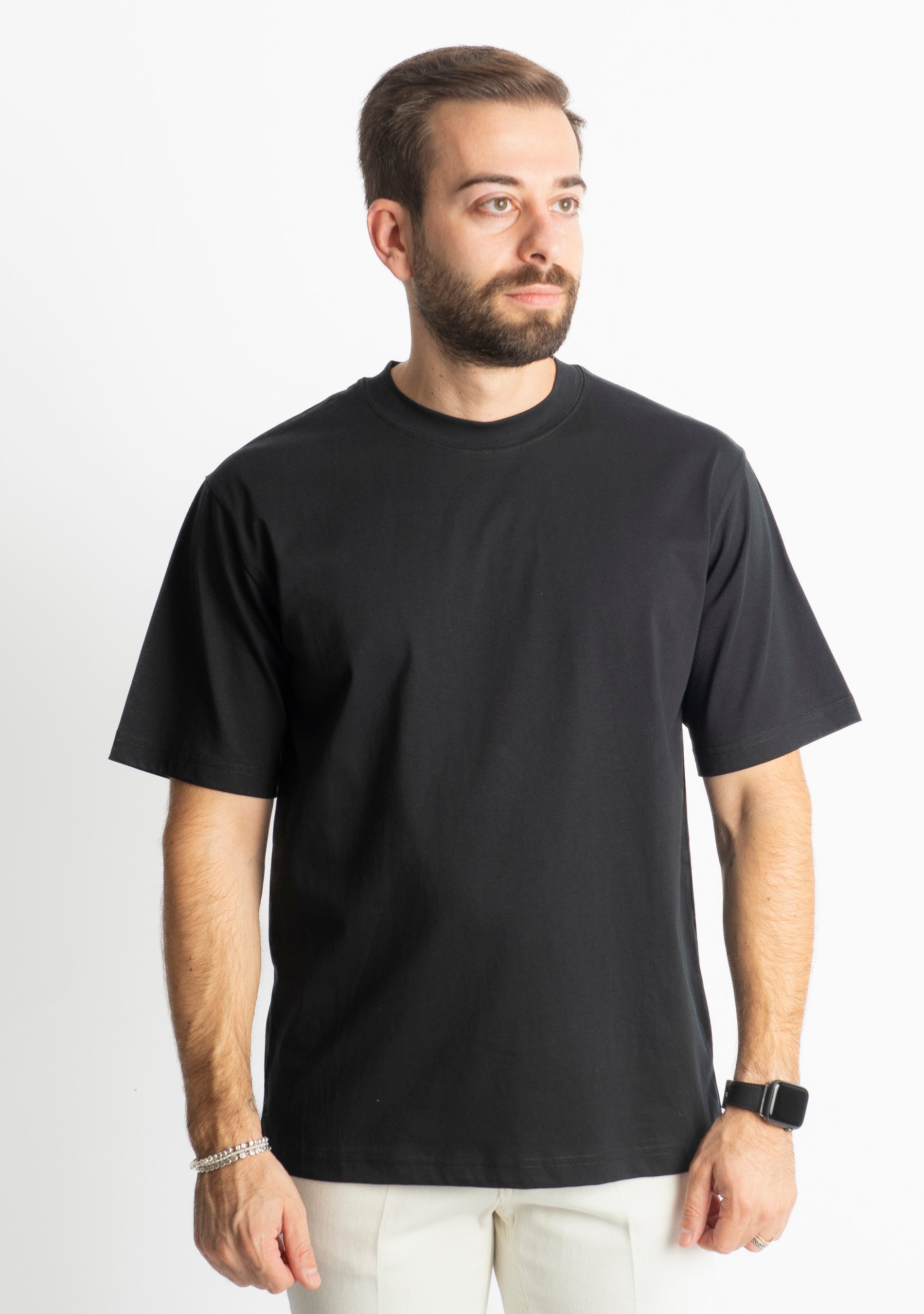 T-shirt Regular in Cotone Nera