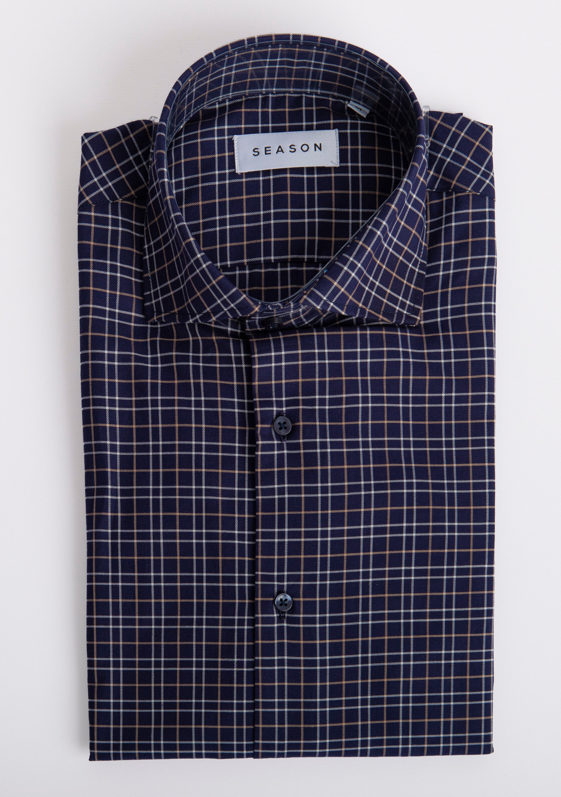Camicia Como in Cotone Twill Blu