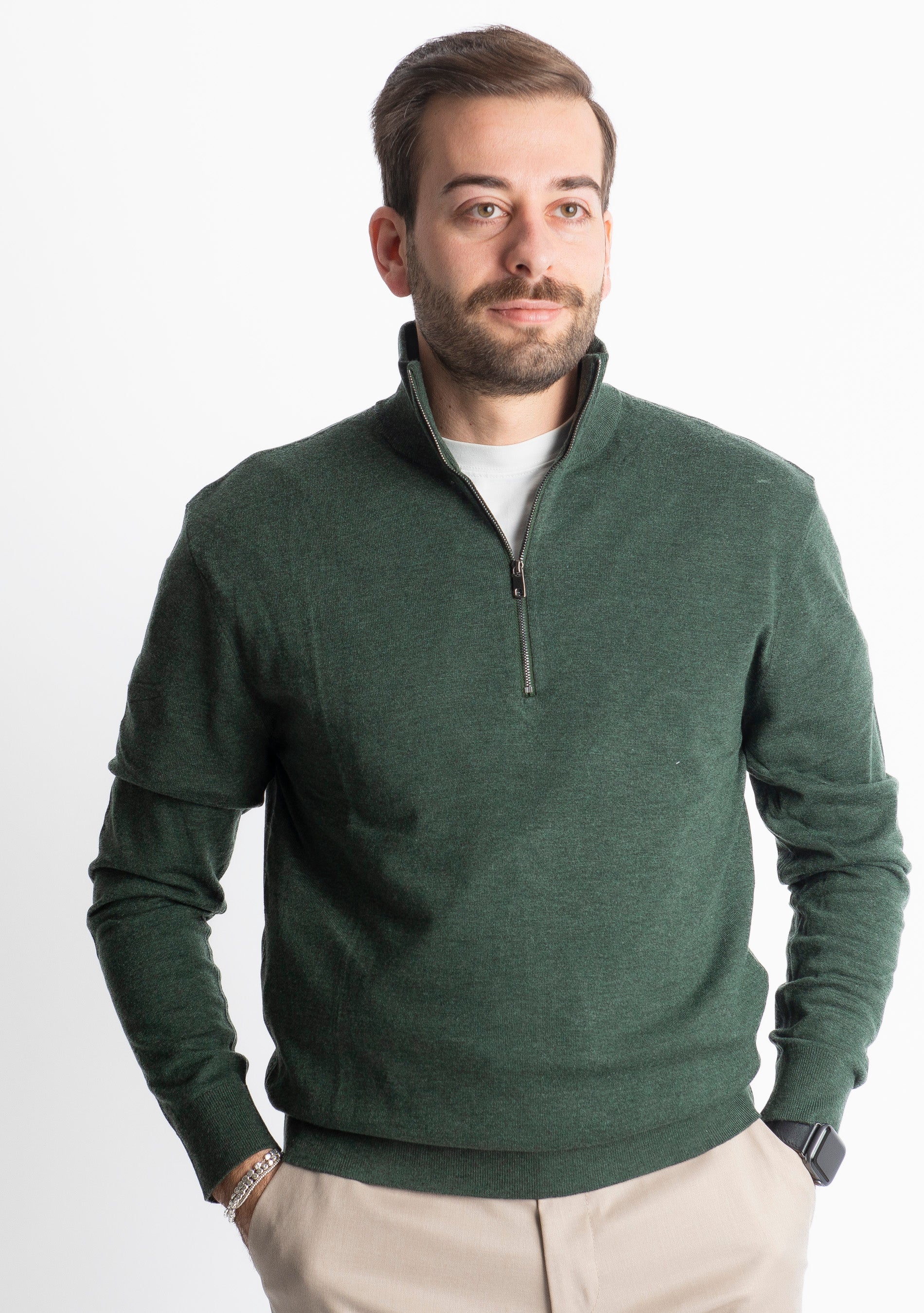 Lupetto Mezza Zip IT006 Verde