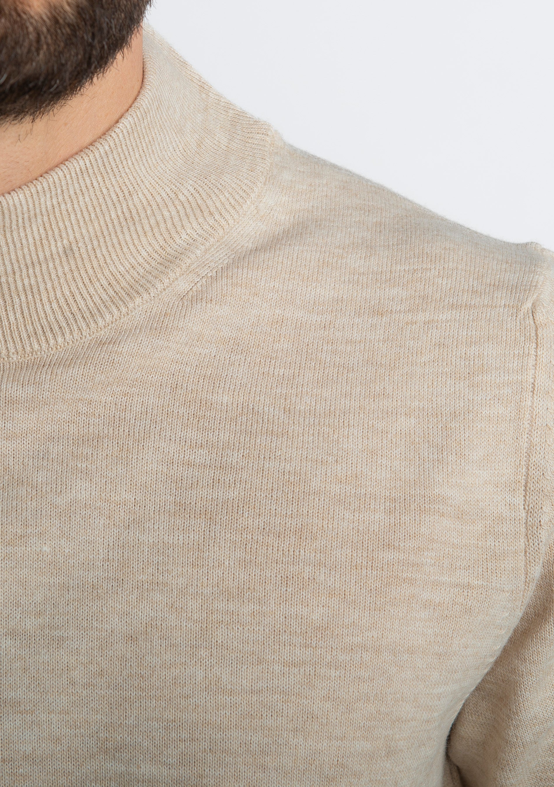 Lupetto Mezzo Collo Lana Merinos Beige