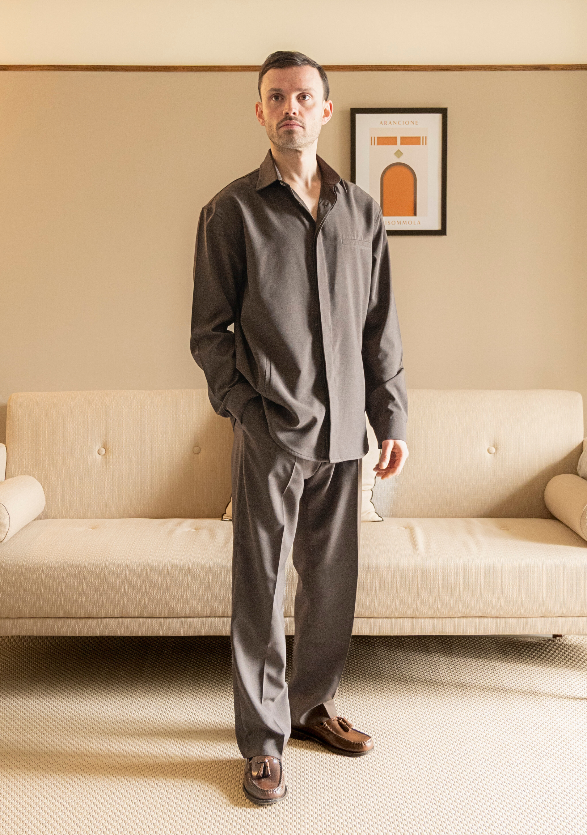 Camicia Soft Fit Tasmania Marrone