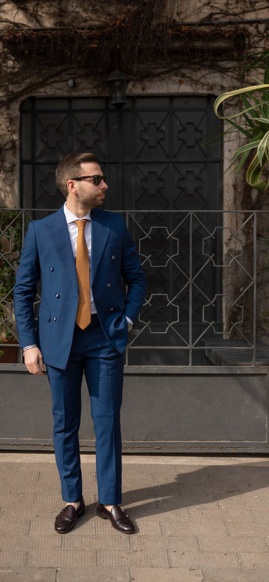 Abito Doppio Petto Grisa Blu Navy