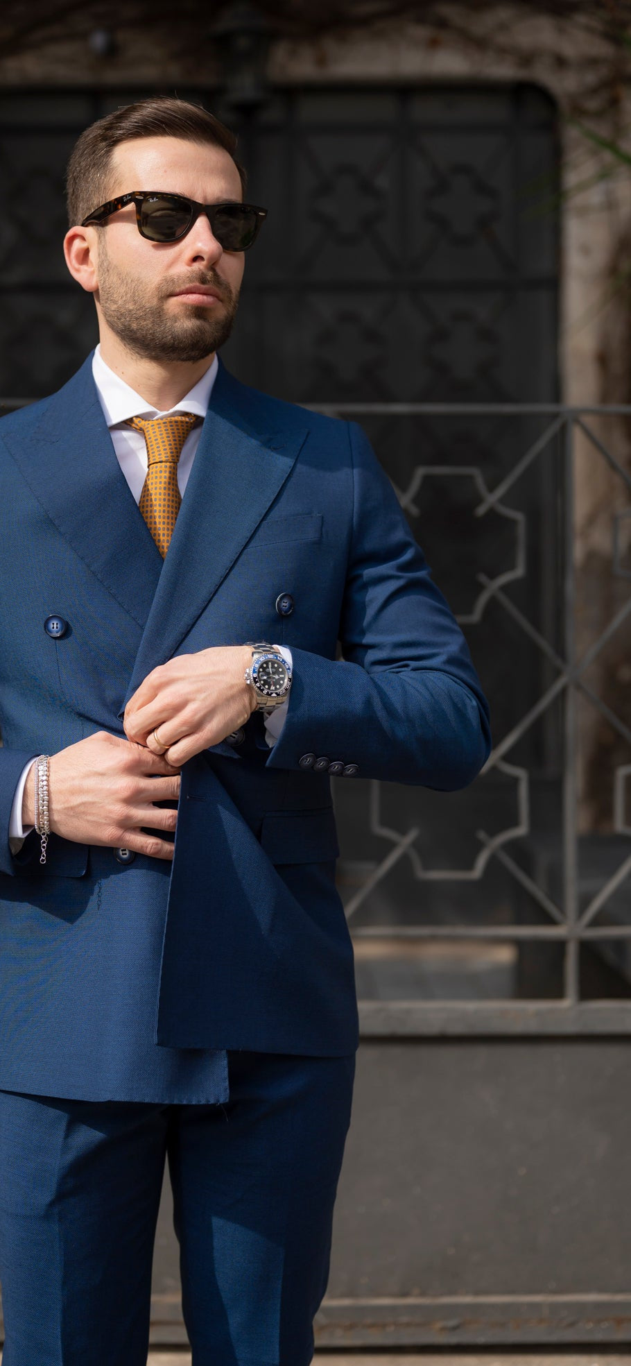 Abito Doppio Petto Grisa Blu Navy