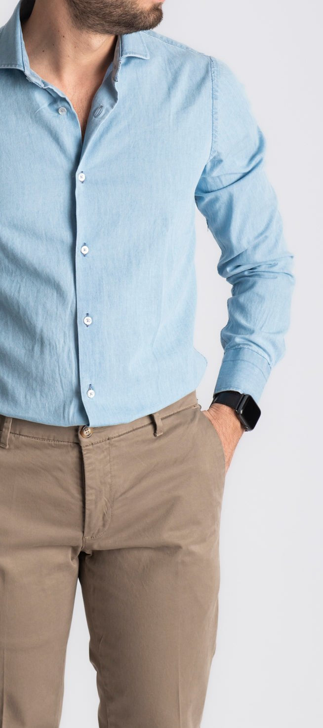 Camicia Denim Lavaggio Chiaro