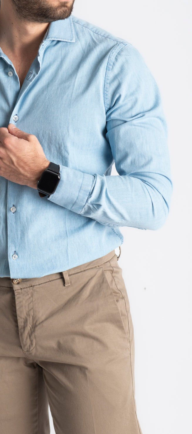 Camicia Denim Lavaggio Chiaro