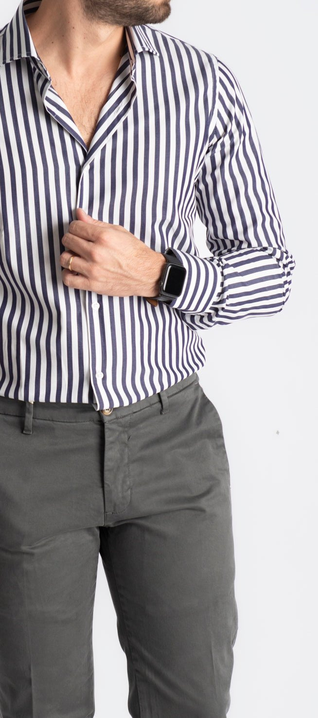 Camicia Rigata Blu Notte 531 - SEASON LAB