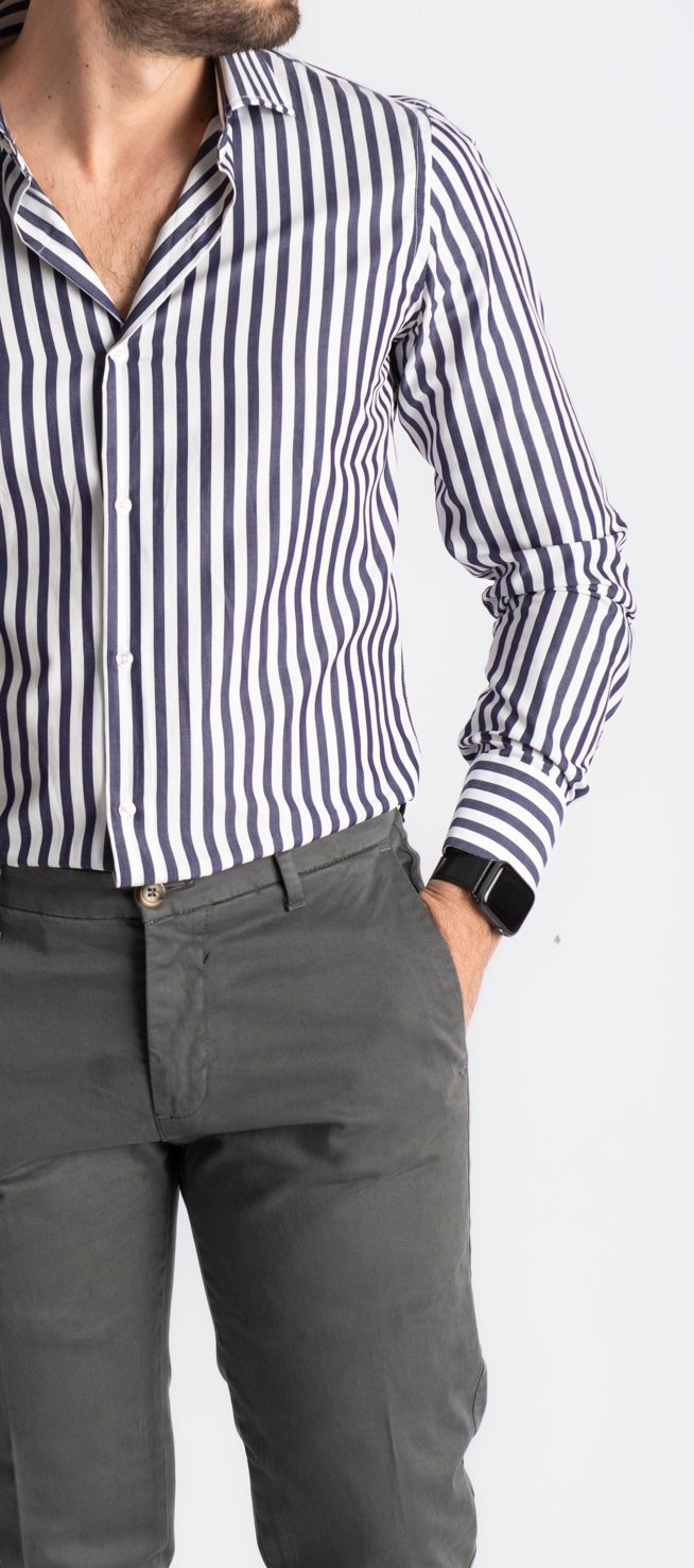 Camicia Rigata Blu Notte 531 - SEASON LAB