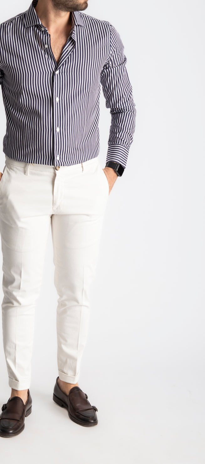 Camicia Rigata Blu Notte 532 - SEASON LAB