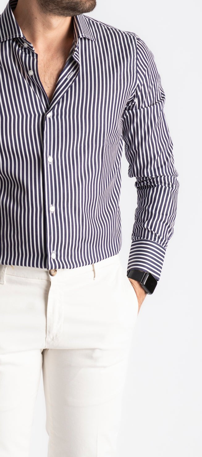 Camicia Rigata Blu Notte 532 - SEASON LAB
