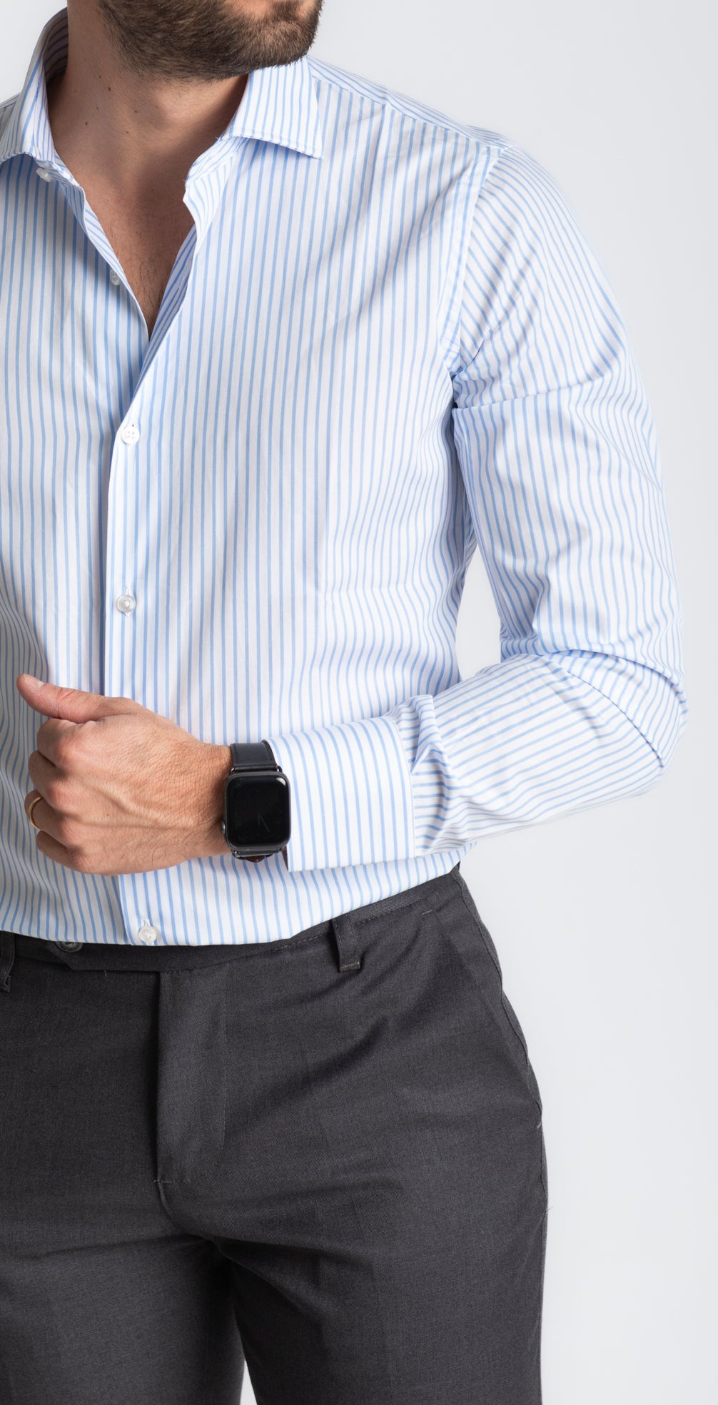 Camicia Rigata Celeste - SEASON LAB