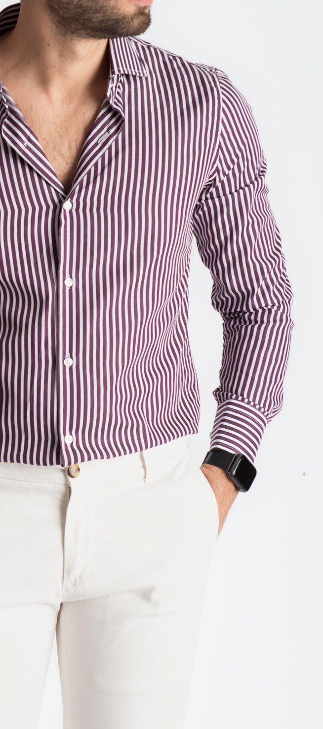 Camicia Rigata Porpora 532 - SEASON LAB