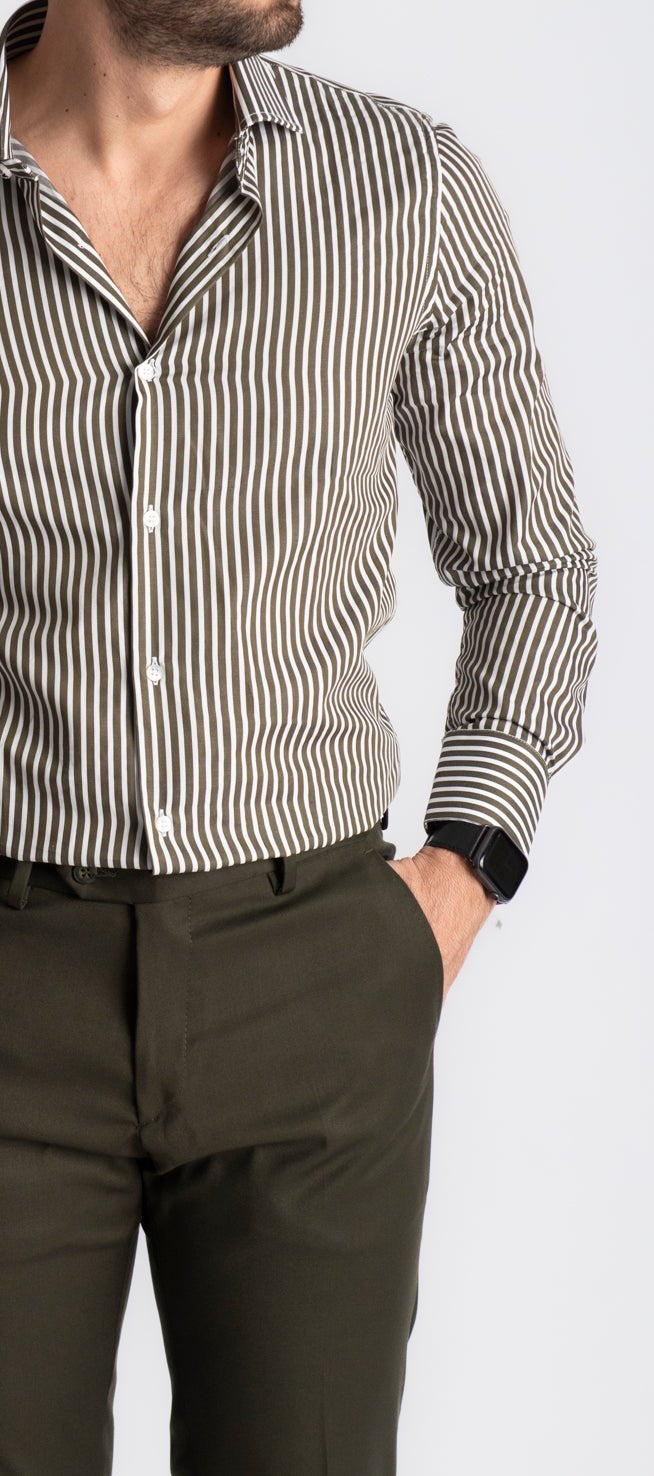 Camicia Rigata Verde 532 - SEASON LAB