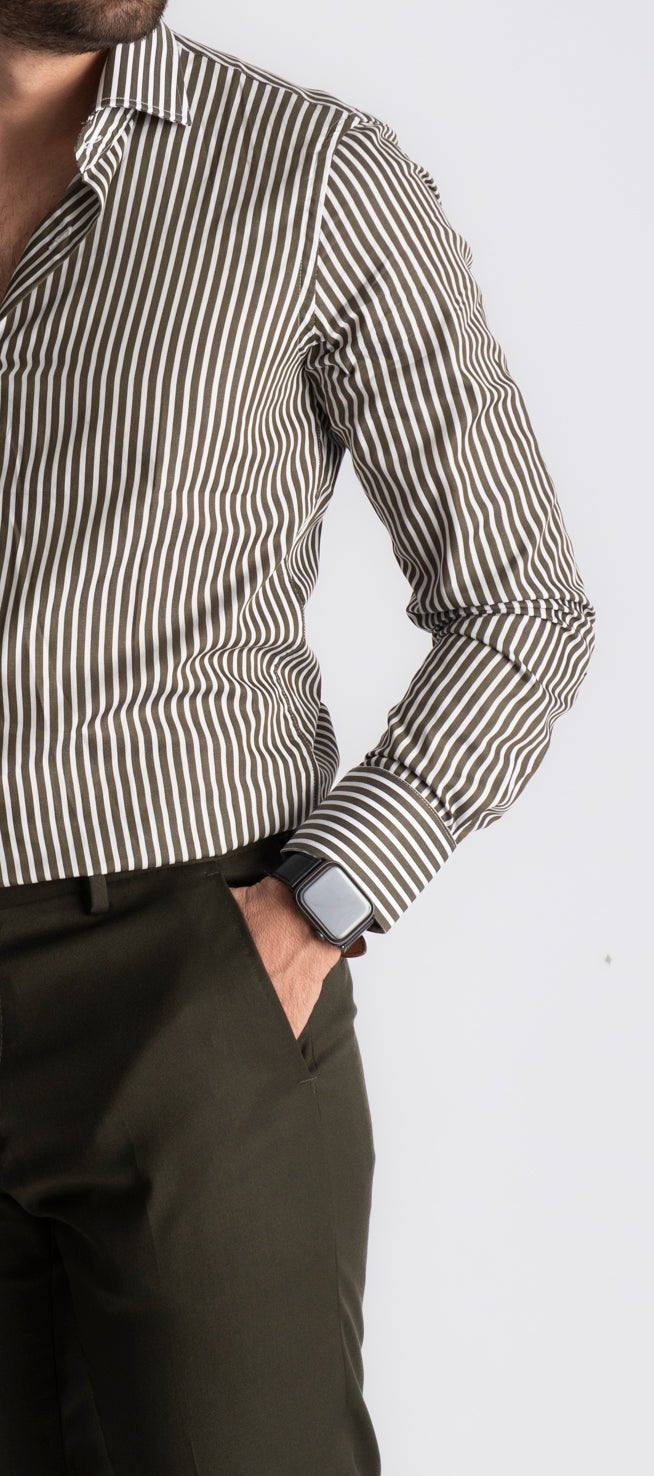 Camicia Rigata Verde 532 - SEASON LAB