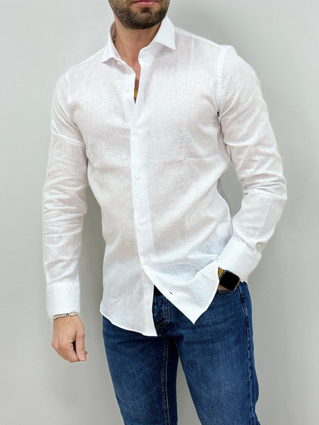 Camicia Uomo Lino Bianco - SEASON LAB