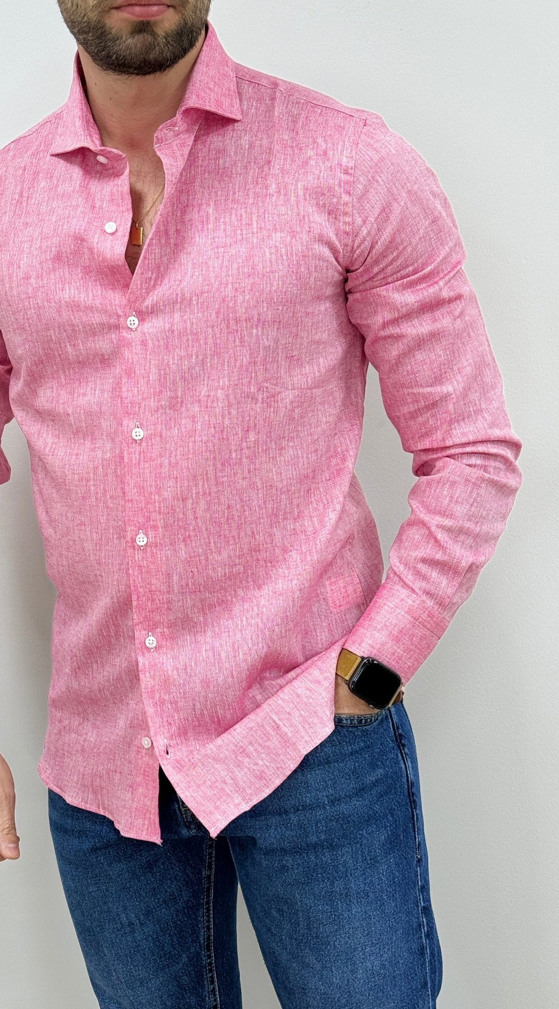 Camicia Uomo Lino Fucsia - SEASON LAB