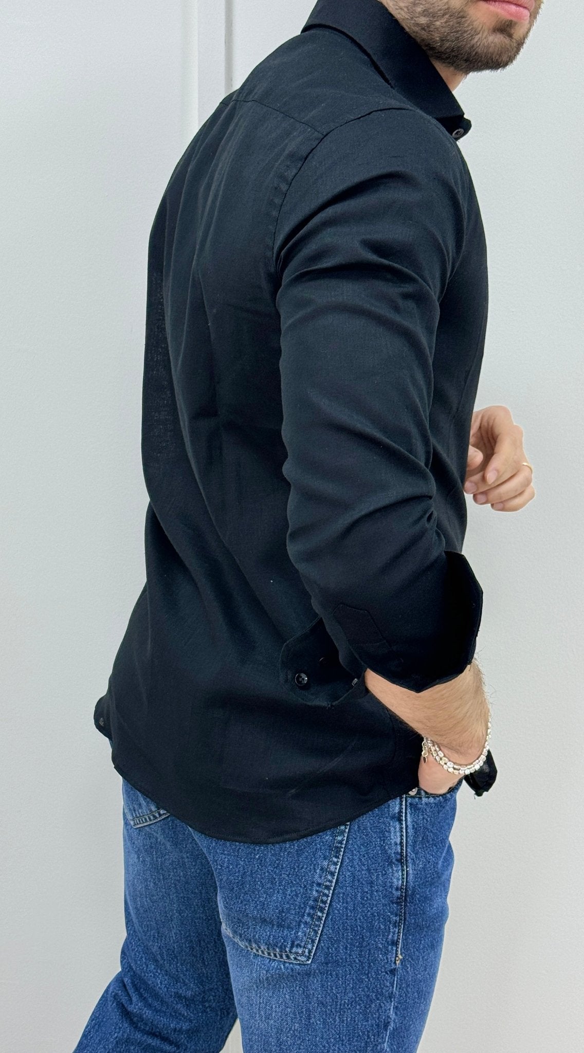 Camicia Uomo Lino Nera - SEASON LAB