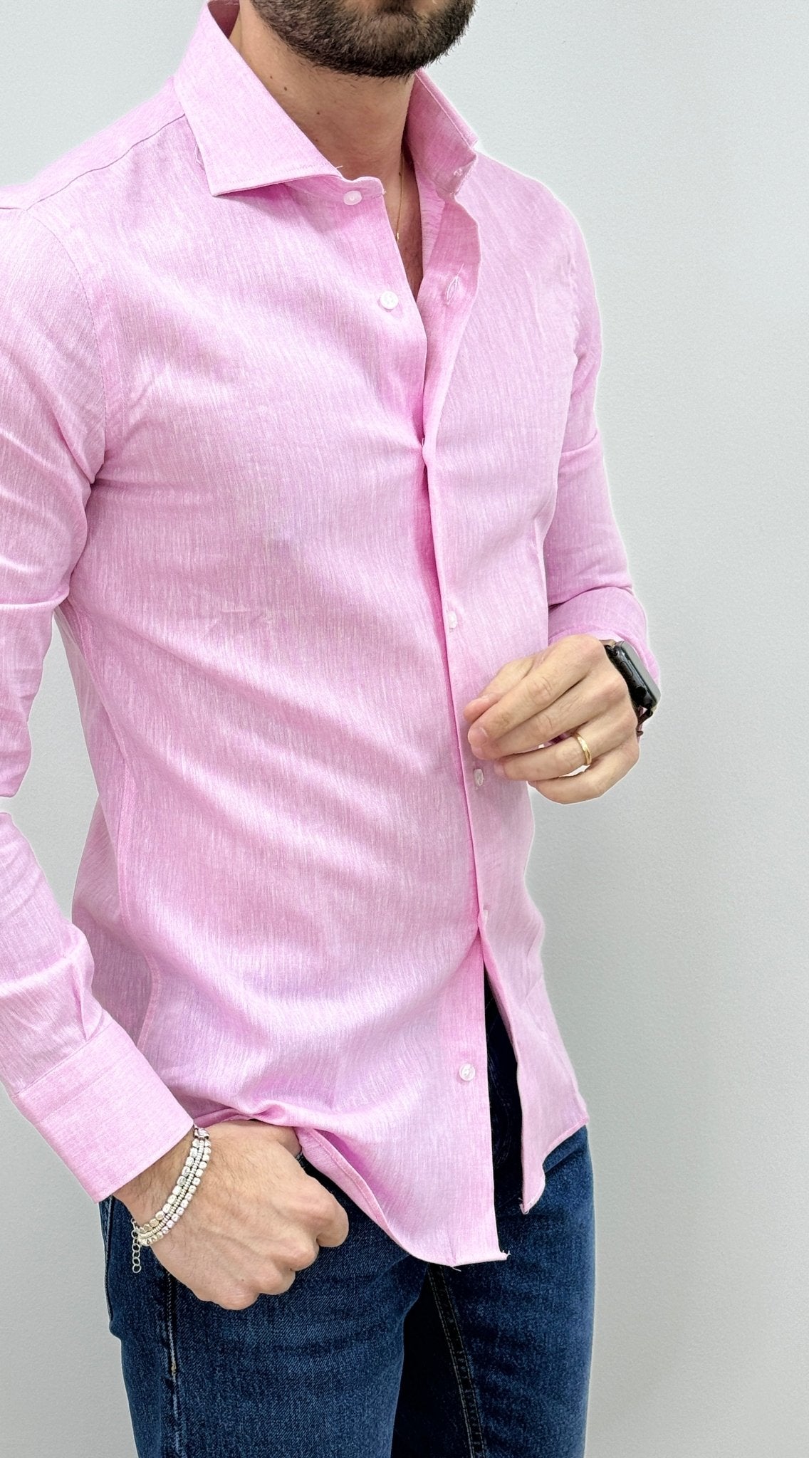 Camicia Uomo Lino Rosa - SEASON LAB