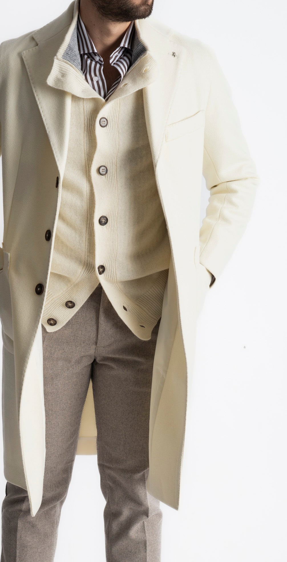 Cappotto Loden In Lana Panna - SEASON LAB