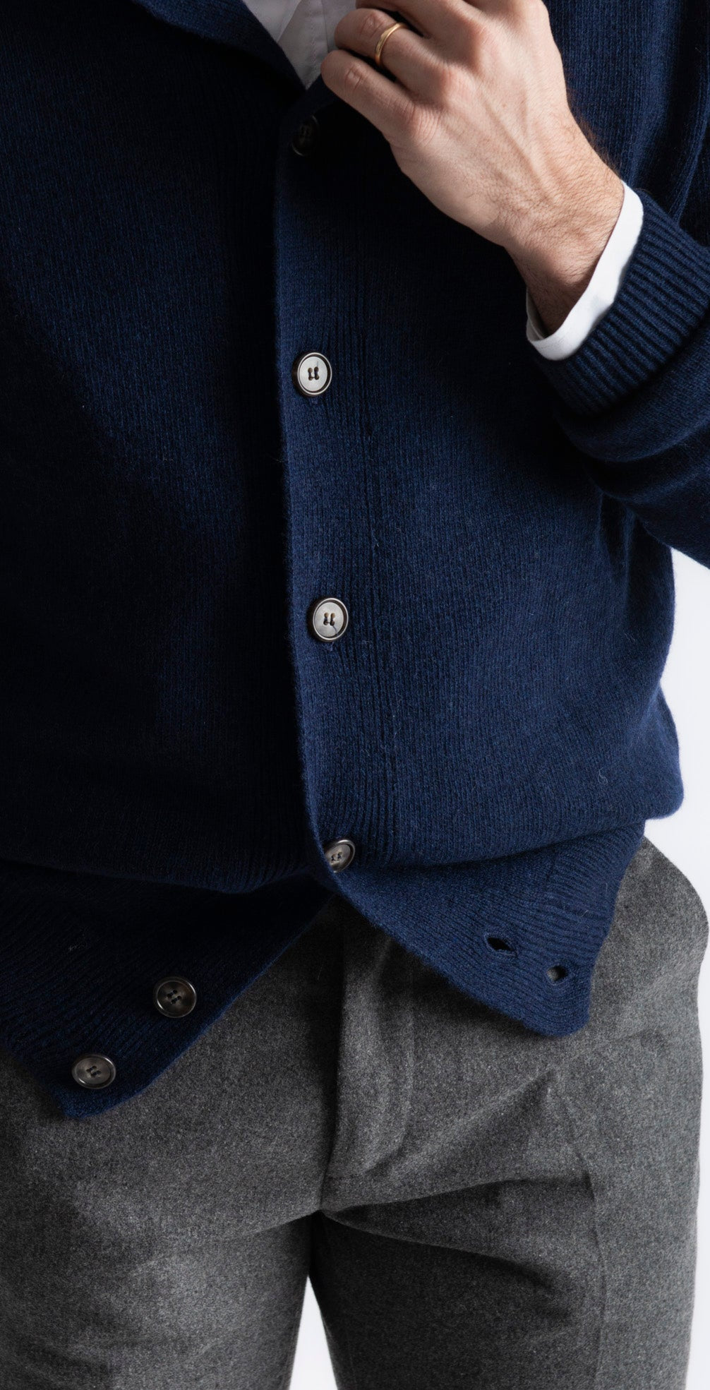 Cardigan In Lana Con Bottoni Blu - SEASON LAB
