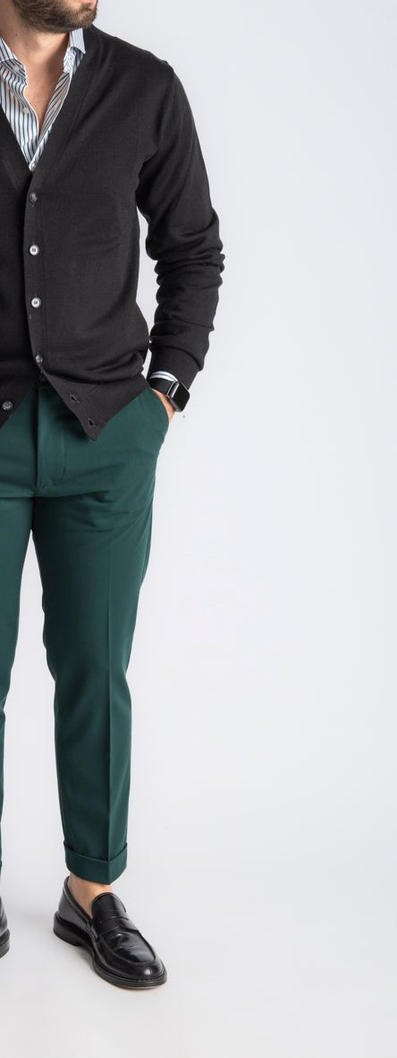 Cardigan Premium Quality Lana Merinos Nero - SEASON LAB