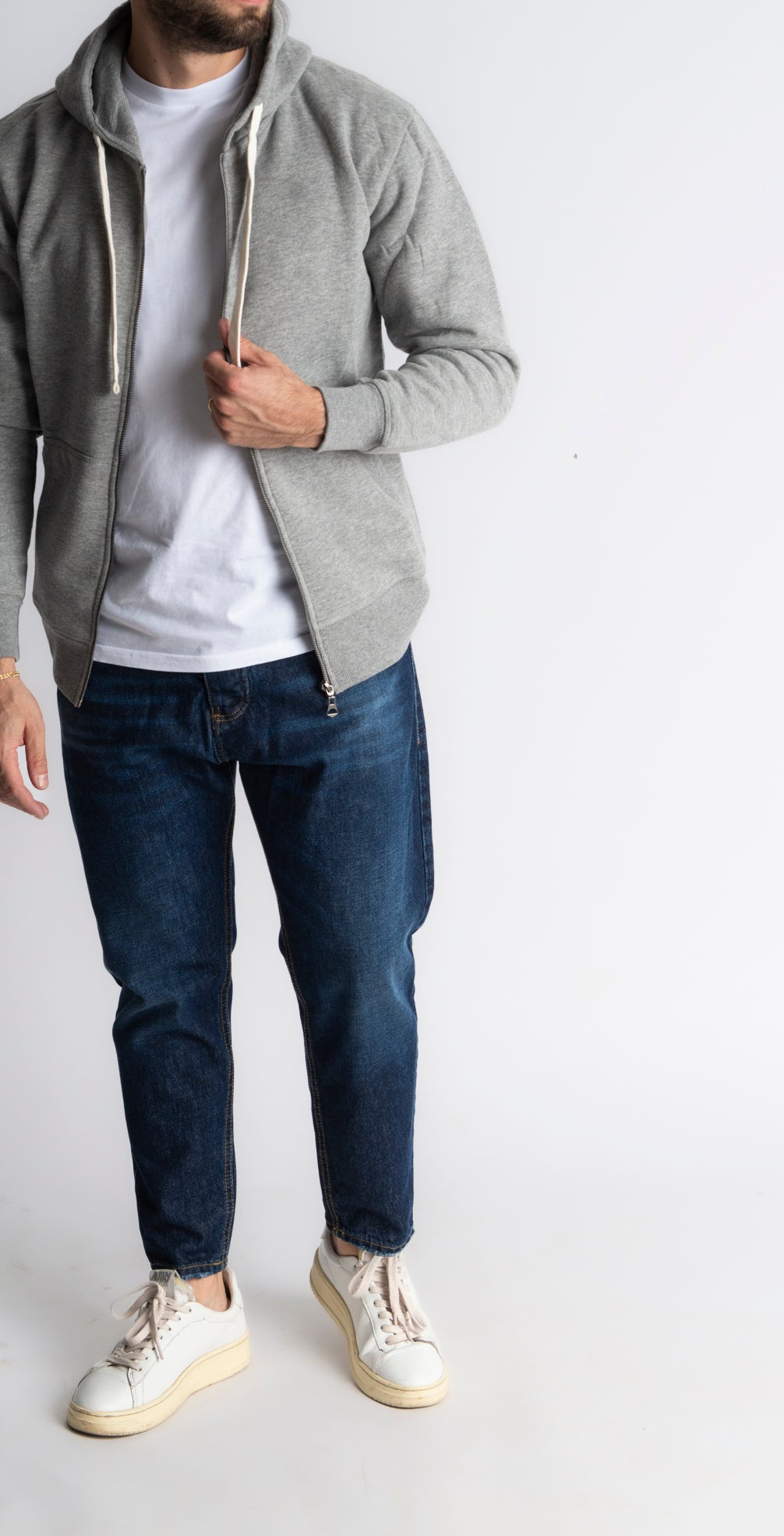 Felpa Con Zip Grigia - SEASON LAB
