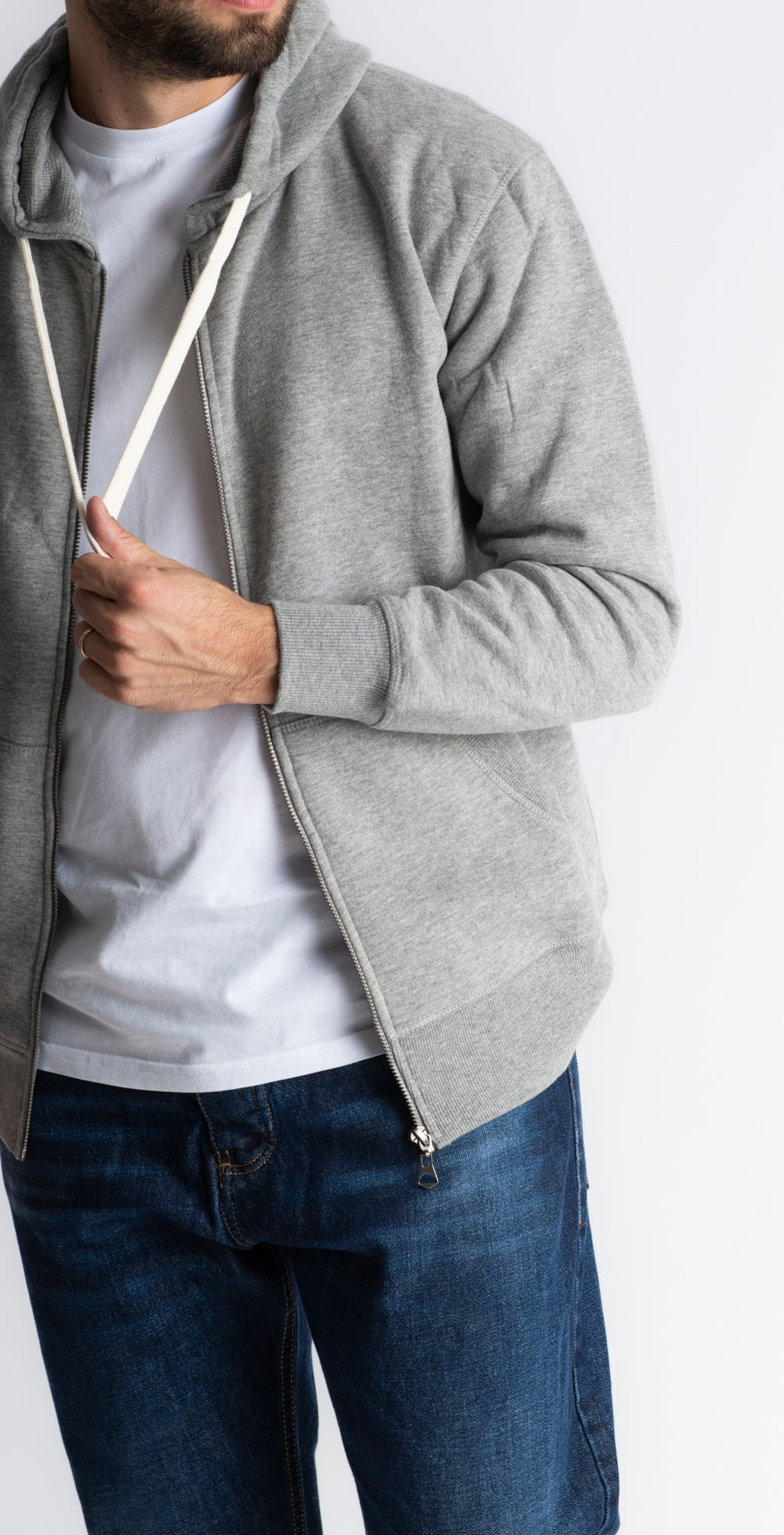 Felpa Con Zip Grigia - SEASON LAB