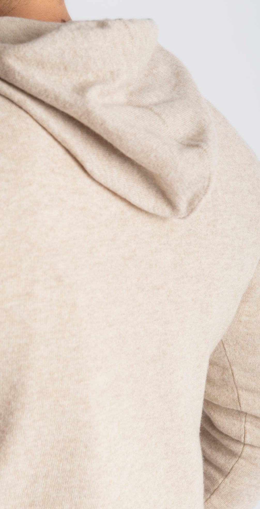 Felpa In Cashmere Con Cappuccio Beige - SEASON LAB