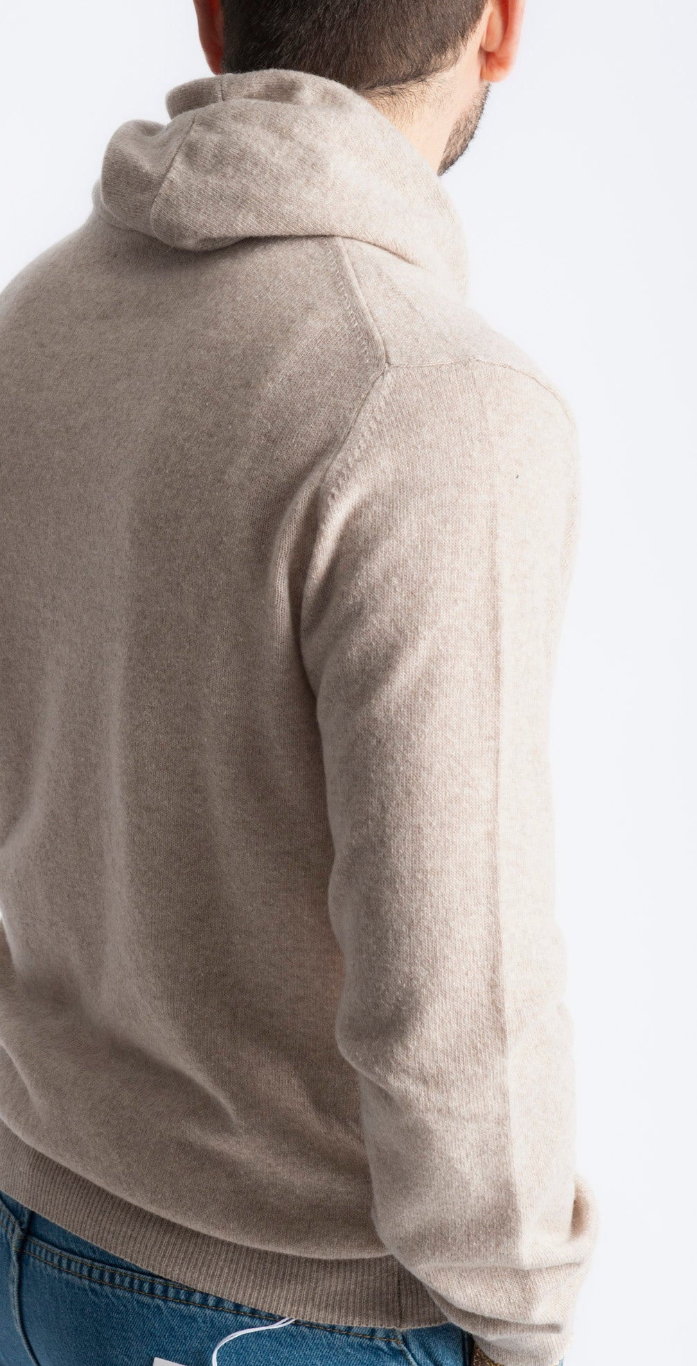 Felpa In Lana Con Cappuccio Beige - SEASON LAB