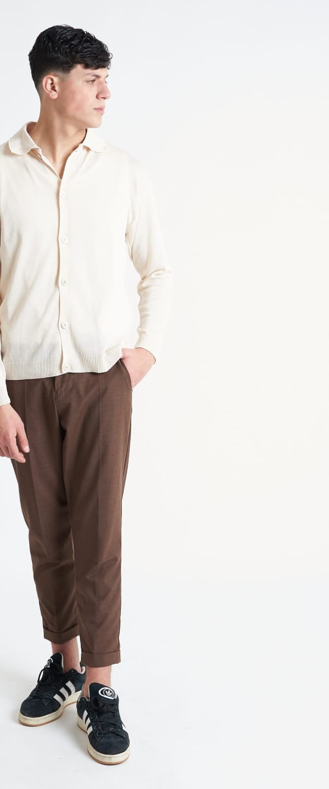 Giacca Polo In Filo Avorio - SEASON LAB