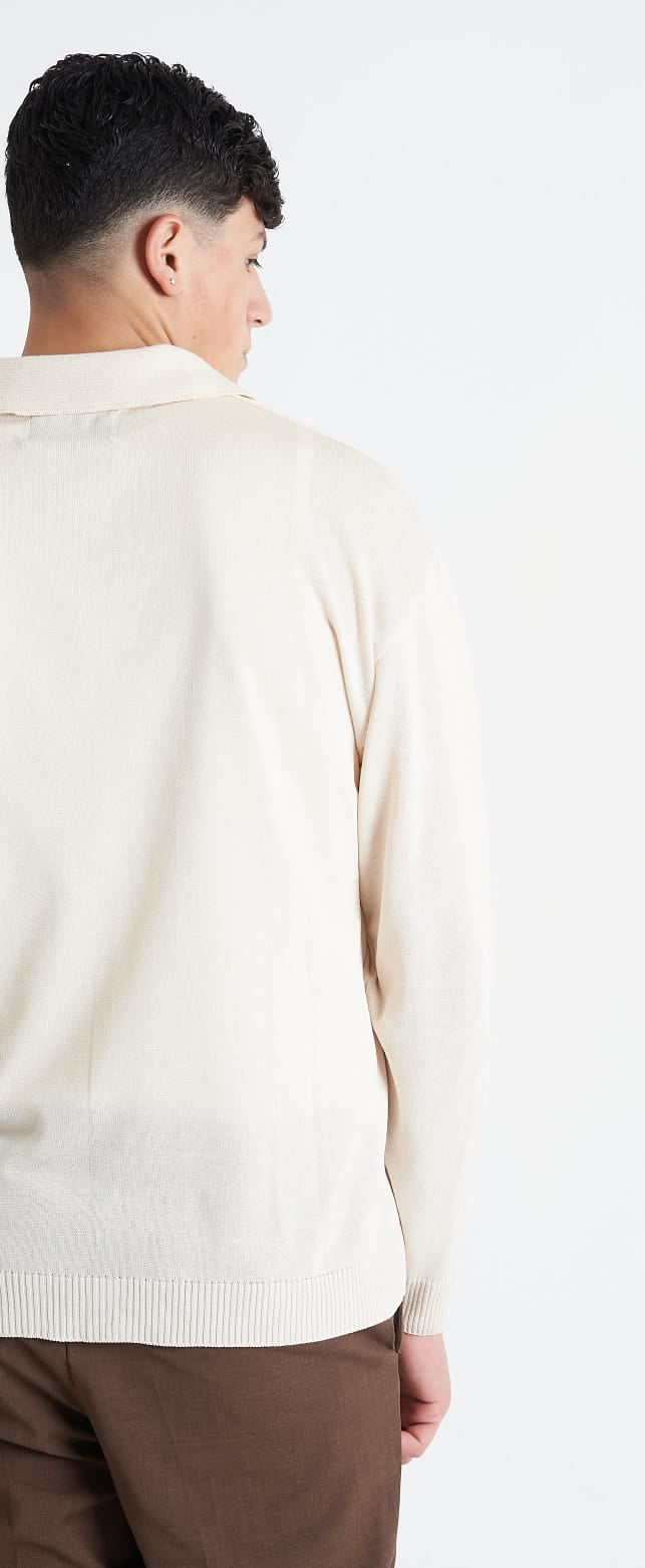 Giacca Polo In Filo Avorio - SEASON LAB