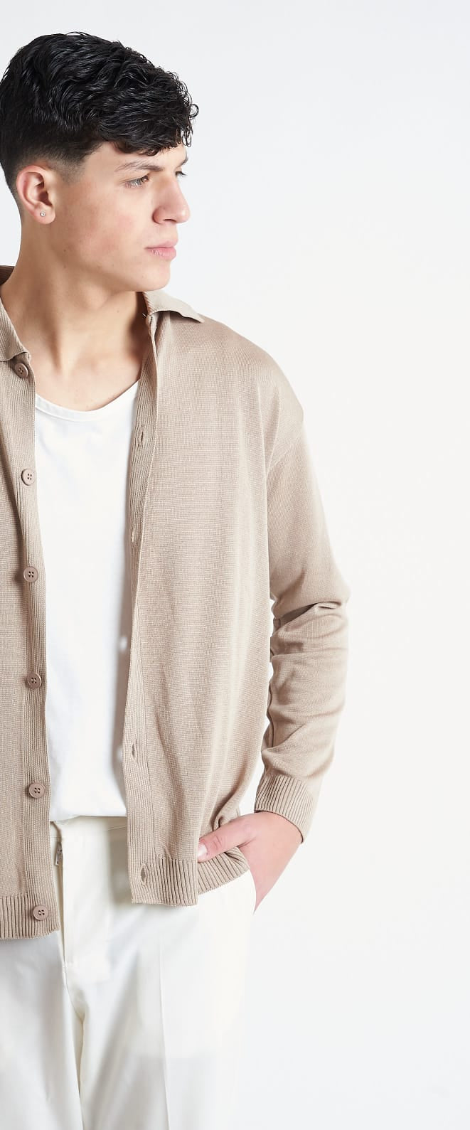 Giacca Polo In Filo Beige - SEASON LAB