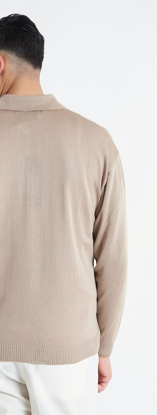 Giacca Polo In Filo Beige - SEASON LAB