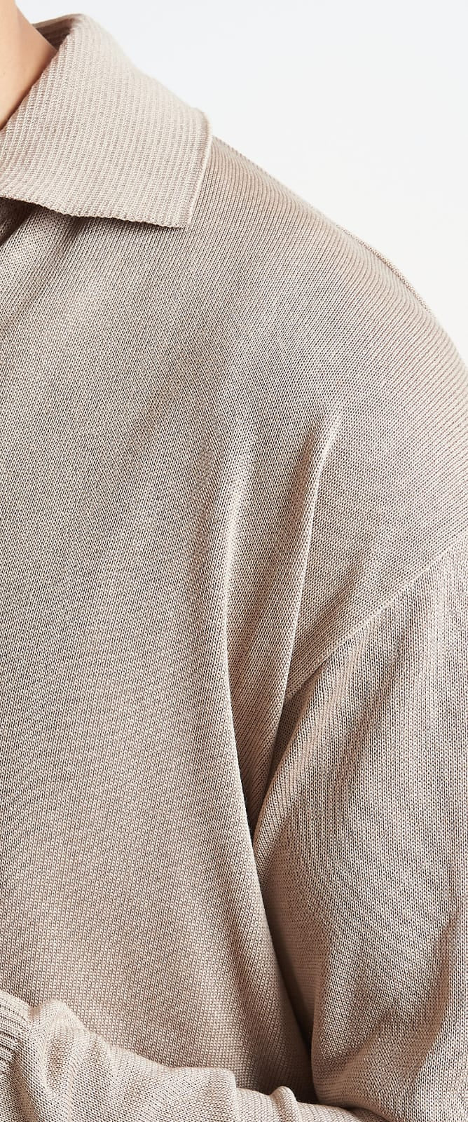 Giacca Polo In Filo Beige - SEASON LAB