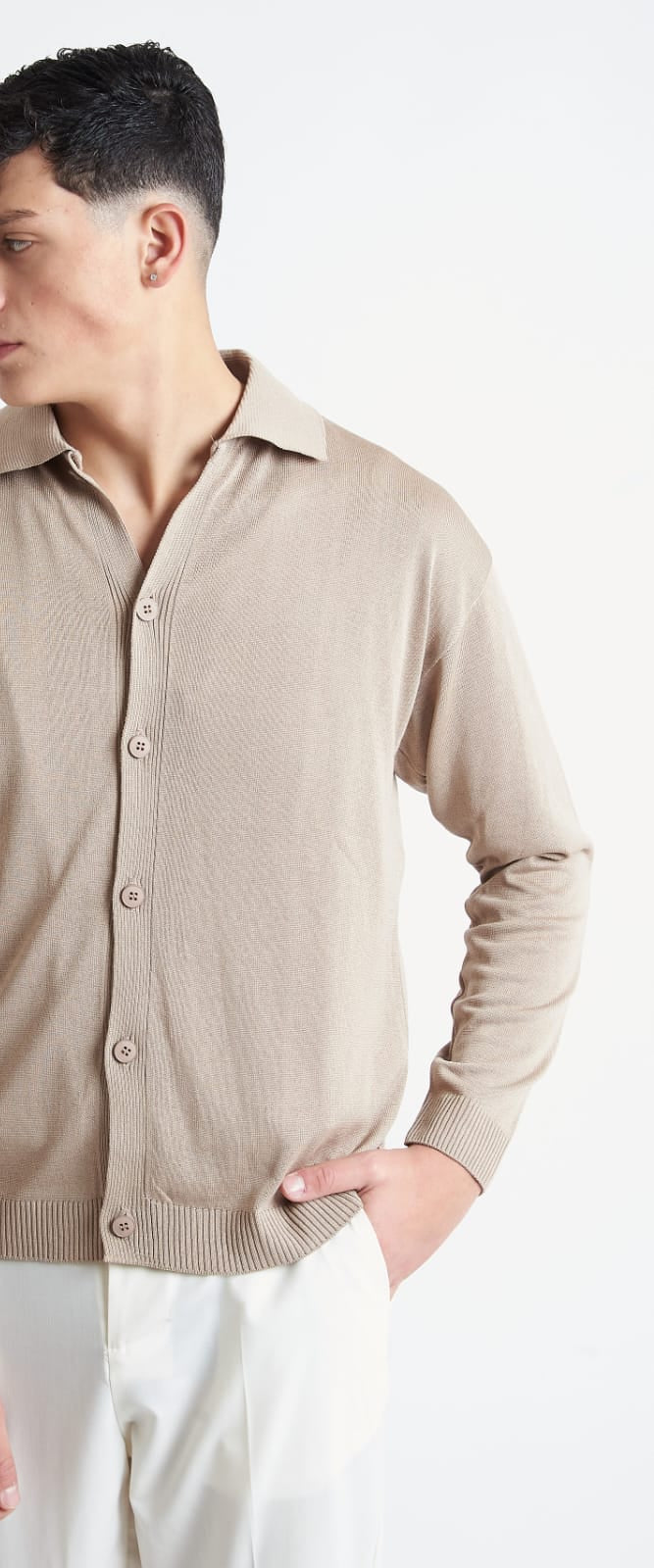 Giacca Polo In Filo Beige - SEASON LAB