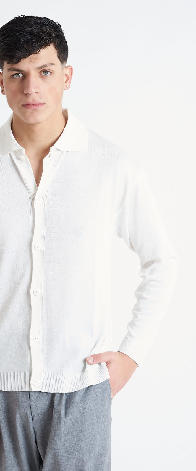 Giacca Polo In Filo Bianco - SEASON LAB