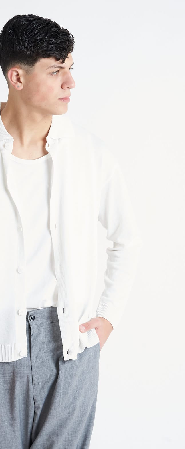 Giacca Polo In Filo Bianco - SEASON LAB