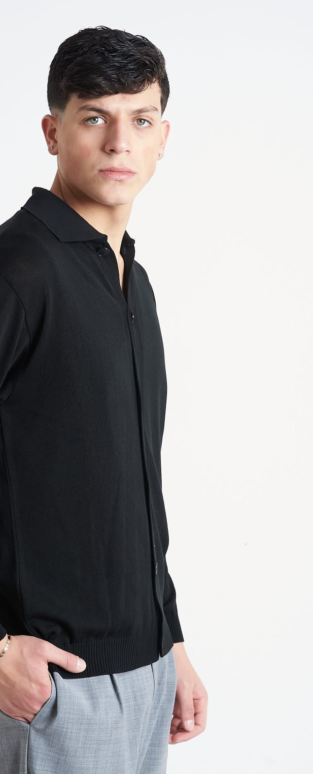 Giacca Polo In Filo Nero - SEASON LAB