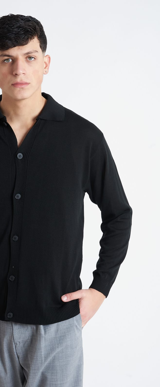 Giacca Polo In Filo Nero - SEASON LAB