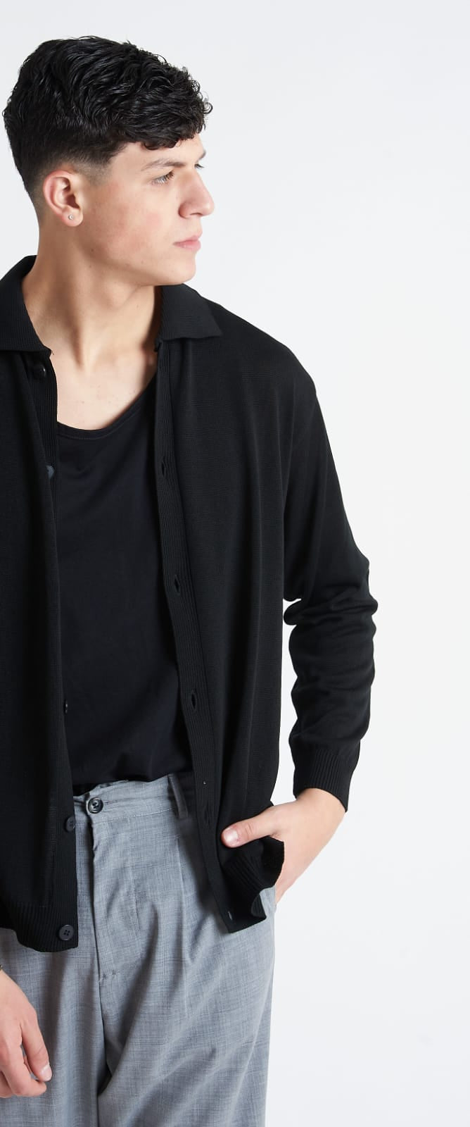 Giacca Polo In Filo Nero - SEASON LAB