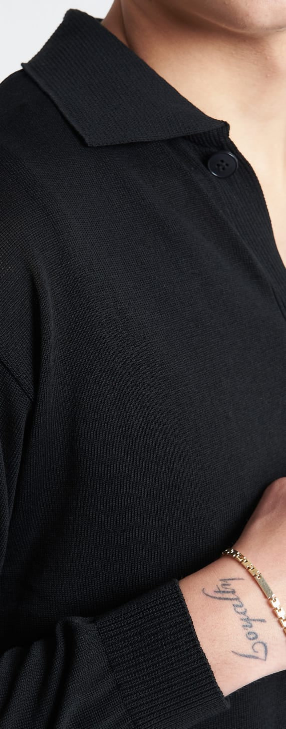 Giacca Polo In Filo Nero - SEASON LAB