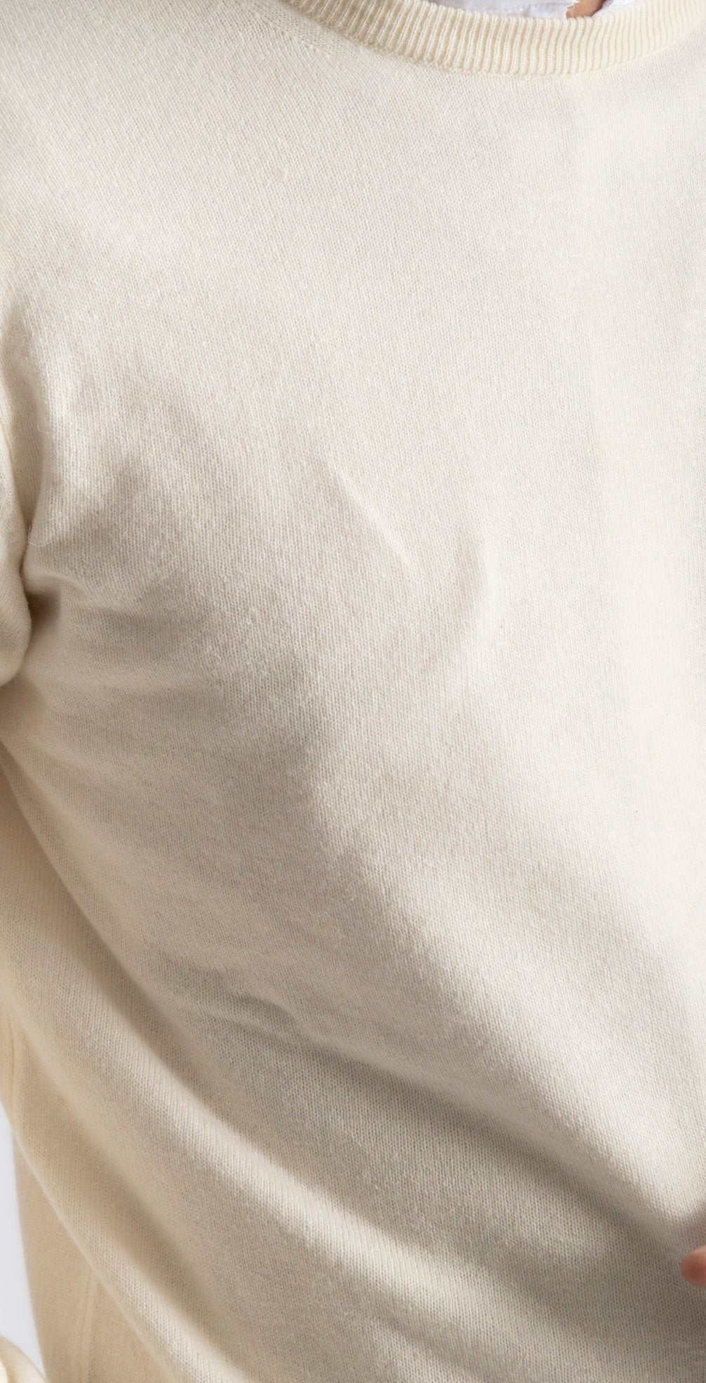 Maglioncino Girocollo Misto Cashmere Panna - SEASON LAB