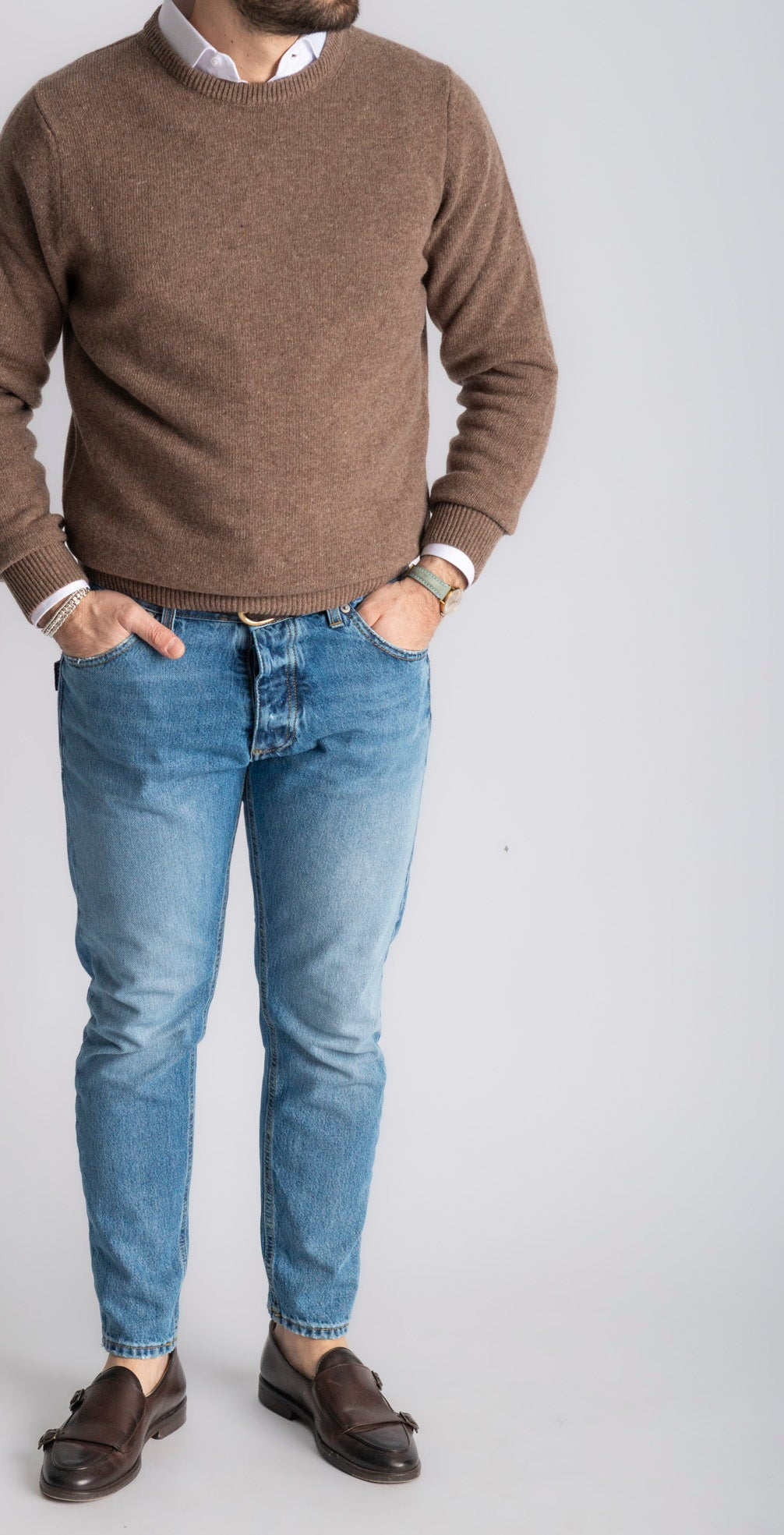 Maglione Girocollo In Lana Moro - SEASON LAB