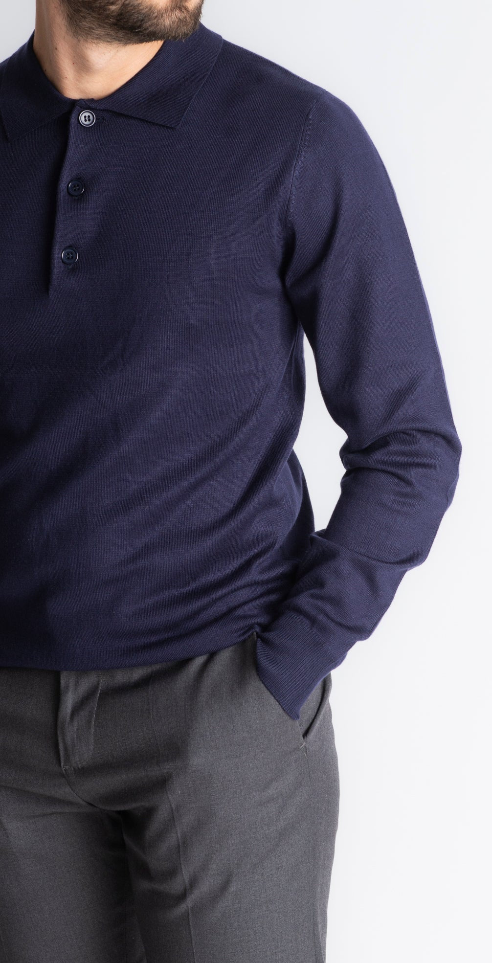 Polo In Filo Blu - SEASON LAB