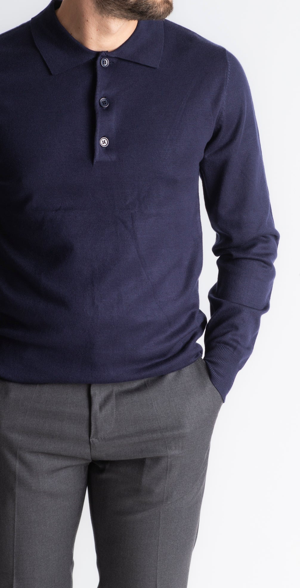 Polo In Filo Blu - SEASON LAB