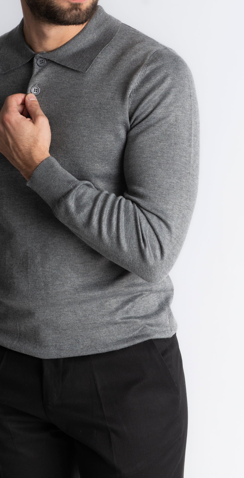 Polo In Filo Grigio Perla - SEASON LAB