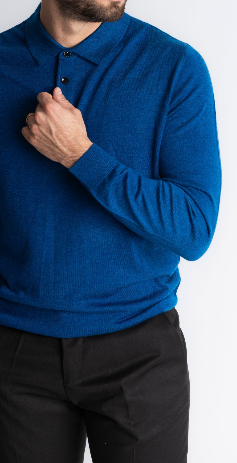 Polo Wool Rasata Blu Royal - SEASON LAB